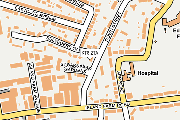 KT8 2TA map - OS OpenMap – Local (Ordnance Survey)