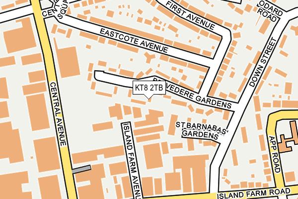 KT8 2TB map - OS OpenMap – Local (Ordnance Survey)
