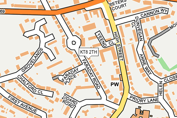 KT8 2TH map - OS OpenMap – Local (Ordnance Survey)