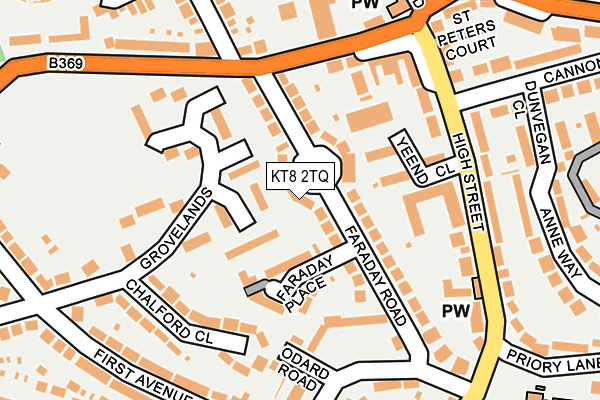 KT8 2TQ map - OS OpenMap – Local (Ordnance Survey)