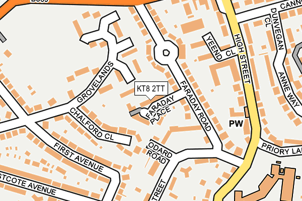 KT8 2TT map - OS OpenMap – Local (Ordnance Survey)