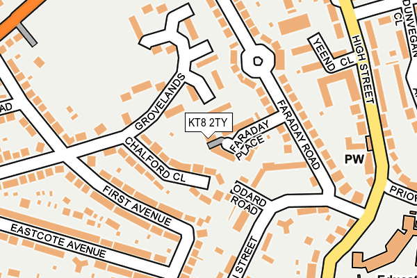 KT8 2TY map - OS OpenMap – Local (Ordnance Survey)