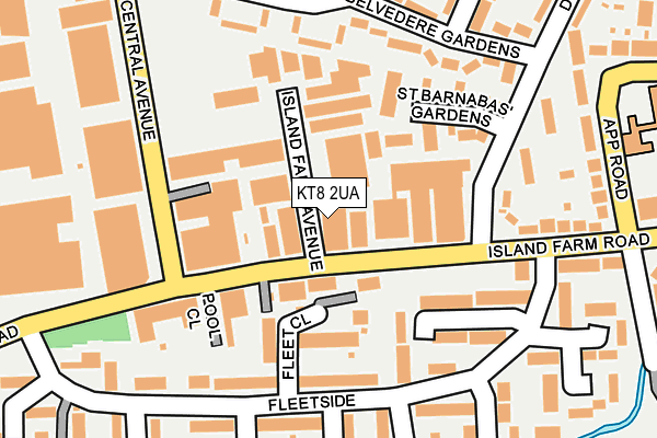 KT8 2UA map - OS OpenMap – Local (Ordnance Survey)