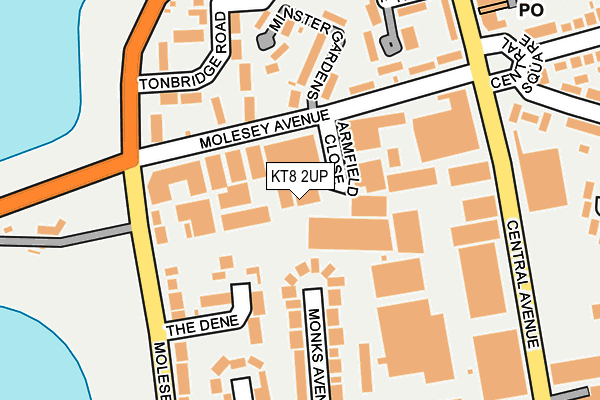 KT8 2UP map - OS OpenMap – Local (Ordnance Survey)