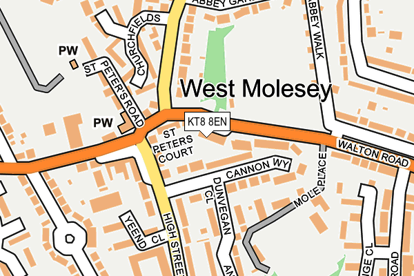 KT8 8EN map - OS OpenMap – Local (Ordnance Survey)