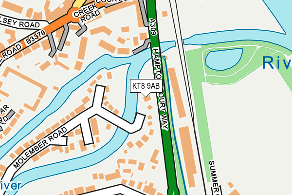 KT8 9AB map - OS OpenMap – Local (Ordnance Survey)