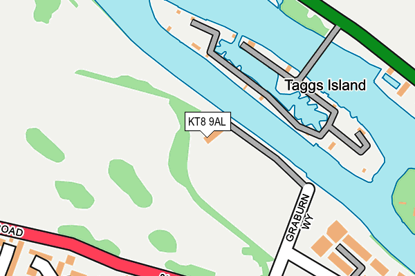 KT8 9AL map - OS OpenMap – Local (Ordnance Survey)