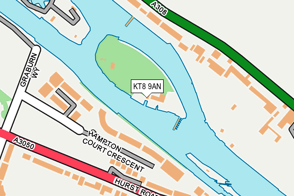 KT8 9AN map - OS OpenMap – Local (Ordnance Survey)