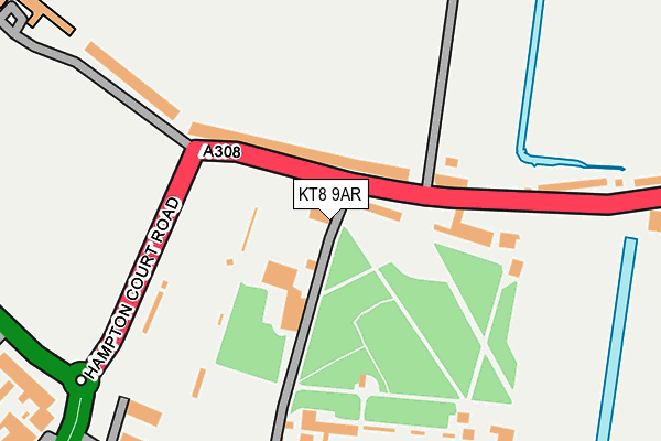 KT8 9AR map - OS OpenMap – Local (Ordnance Survey)