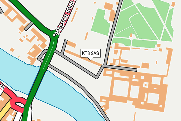 KT8 9AS map - OS OpenMap – Local (Ordnance Survey)