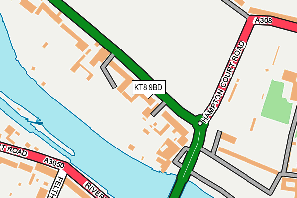 KT8 9BD map - OS OpenMap – Local (Ordnance Survey)