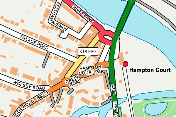 KT8 9BG map - OS OpenMap – Local (Ordnance Survey)