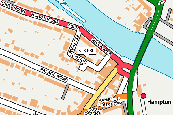 KT8 9BL map - OS OpenMap – Local (Ordnance Survey)