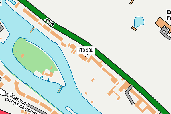 KT8 9BU map - OS OpenMap – Local (Ordnance Survey)
