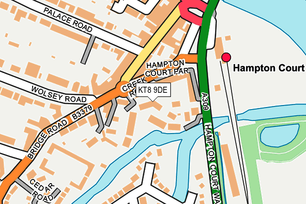 KT8 9DE map - OS OpenMap – Local (Ordnance Survey)