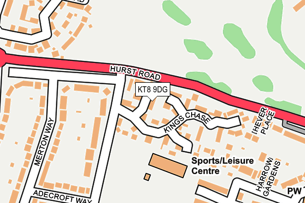 KT8 9DG map - OS OpenMap – Local (Ordnance Survey)