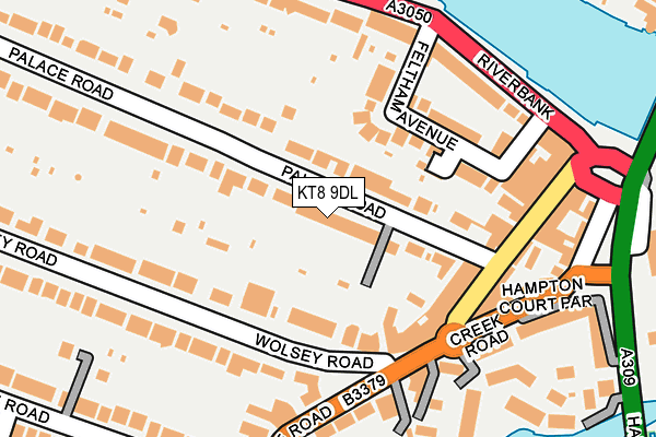 KT8 9DL map - OS OpenMap – Local (Ordnance Survey)