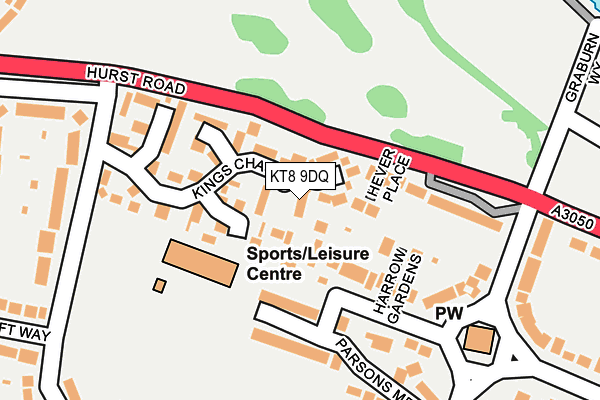 KT8 9DQ map - OS OpenMap – Local (Ordnance Survey)