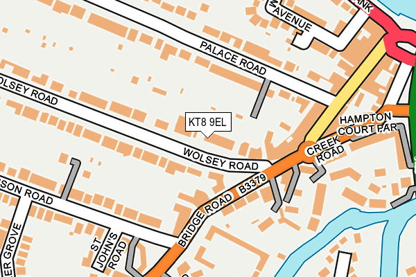 KT8 9EL map - OS OpenMap – Local (Ordnance Survey)