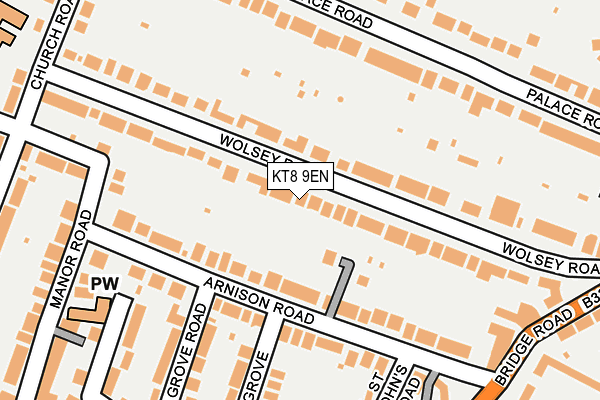 KT8 9EN map - OS OpenMap – Local (Ordnance Survey)