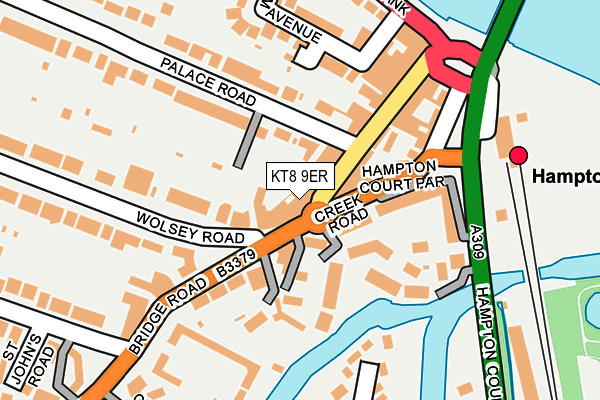 KT8 9ER map - OS OpenMap – Local (Ordnance Survey)