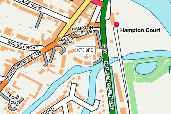 KT8 9FD map - OS OpenMap – Local (Ordnance Survey)