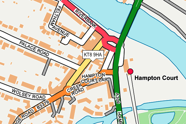 KT8 9HA map - OS OpenMap – Local (Ordnance Survey)