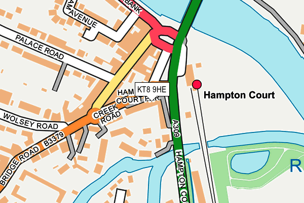 KT8 9HE map - OS OpenMap – Local (Ordnance Survey)