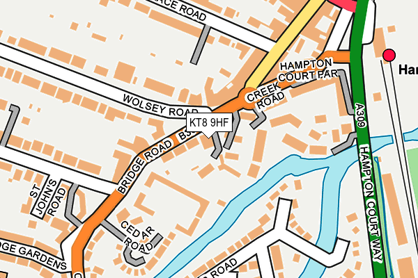 KT8 9HF map - OS OpenMap – Local (Ordnance Survey)