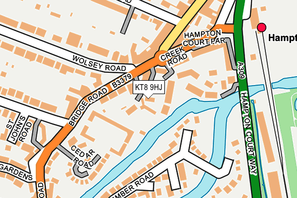 KT8 9HJ map - OS OpenMap – Local (Ordnance Survey)