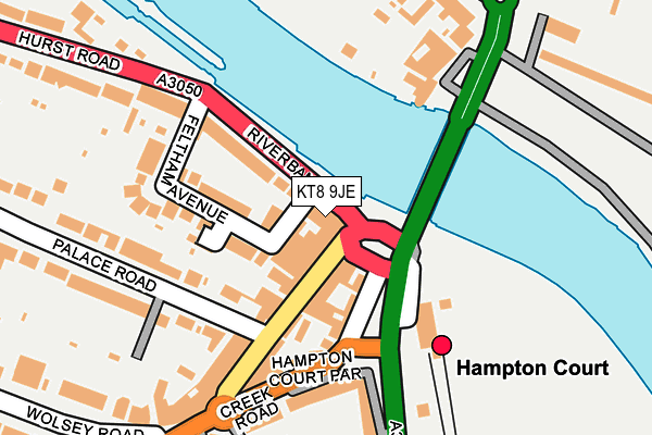 KT8 9JE map - OS OpenMap – Local (Ordnance Survey)