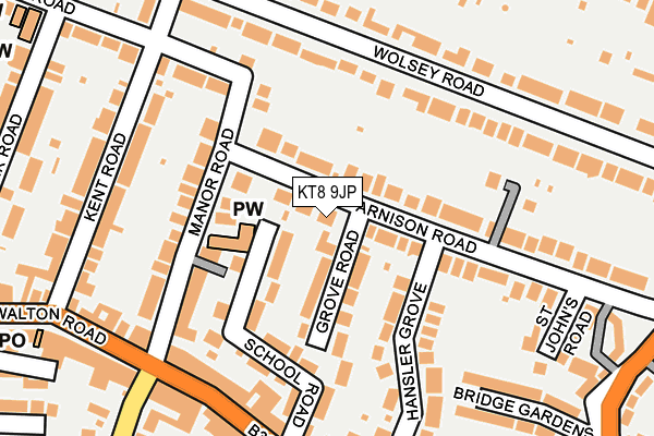 KT8 9JP map - OS OpenMap – Local (Ordnance Survey)