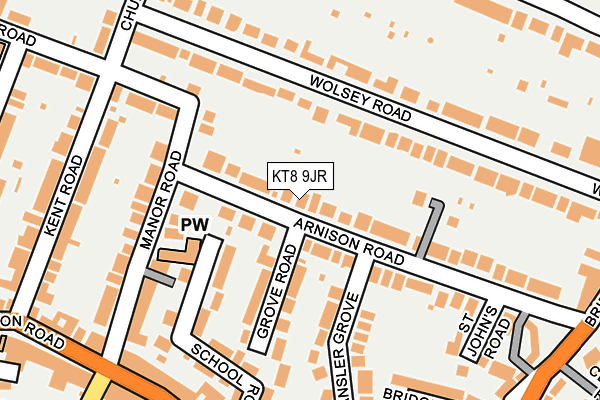 KT8 9JR map - OS OpenMap – Local (Ordnance Survey)