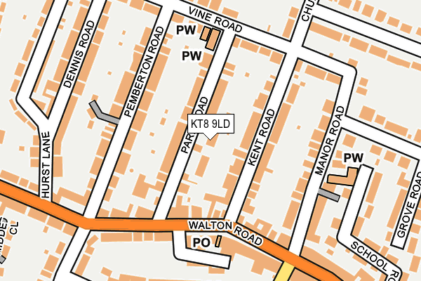 KT8 9LD map - OS OpenMap – Local (Ordnance Survey)