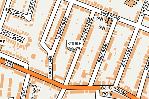 KT8 9LH map - OS OpenMap – Local (Ordnance Survey)