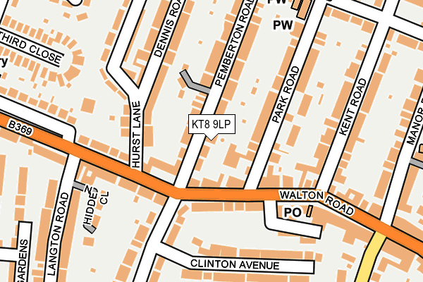 KT8 9LP map - OS OpenMap – Local (Ordnance Survey)
