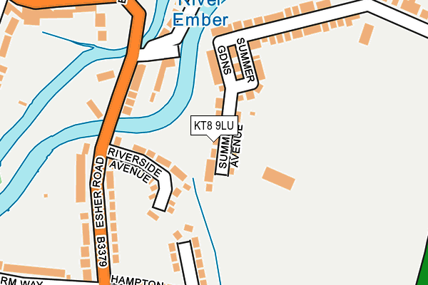 KT8 9LU map - OS OpenMap – Local (Ordnance Survey)