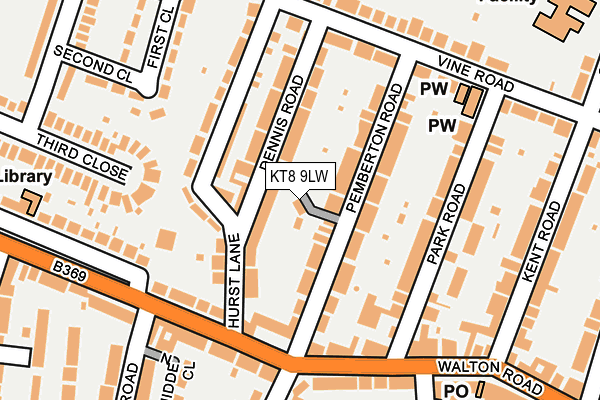 KT8 9LW map - OS OpenMap – Local (Ordnance Survey)
