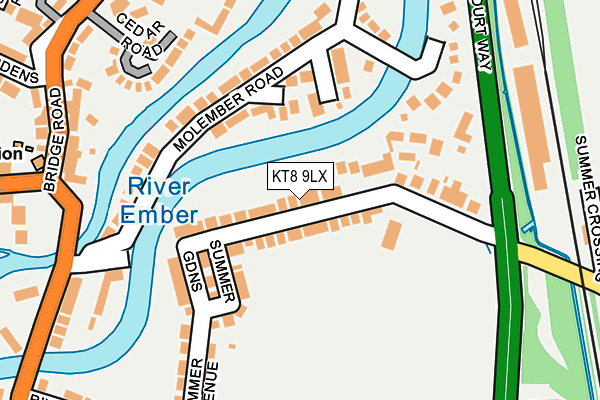 KT8 9LX map - OS OpenMap – Local (Ordnance Survey)