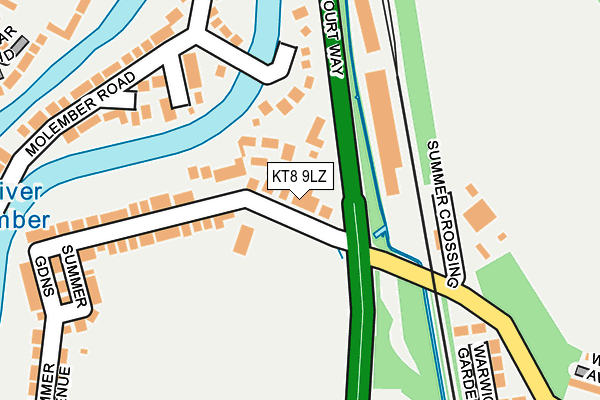 KT8 9LZ map - OS OpenMap – Local (Ordnance Survey)