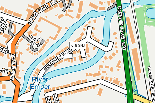 KT8 9NJ map - OS OpenMap – Local (Ordnance Survey)