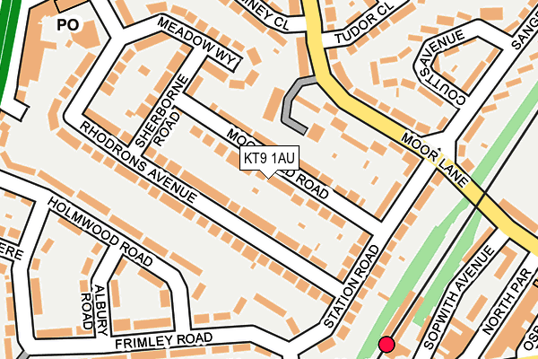 KT9 1AU map - OS OpenMap – Local (Ordnance Survey)