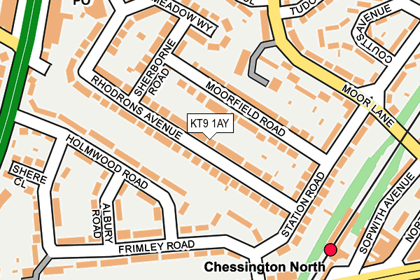 KT9 1AY map - OS OpenMap – Local (Ordnance Survey)