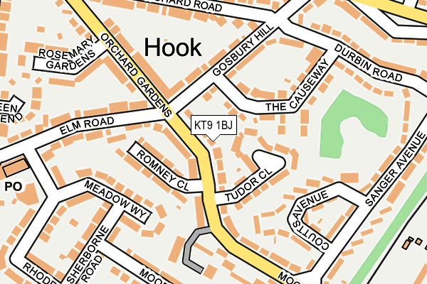 KT9 1BJ map - OS OpenMap – Local (Ordnance Survey)