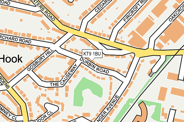 KT9 1BU map - OS OpenMap – Local (Ordnance Survey)