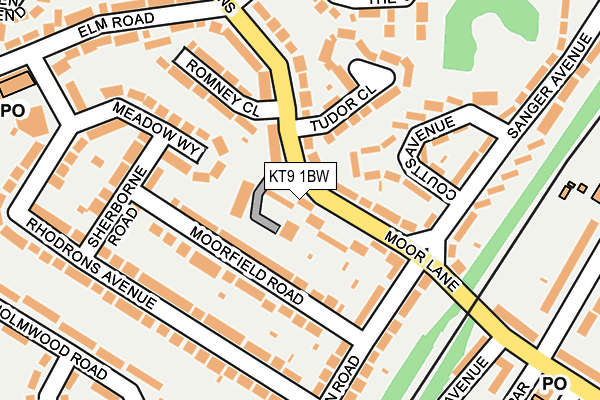 KT9 1BW map - OS OpenMap – Local (Ordnance Survey)