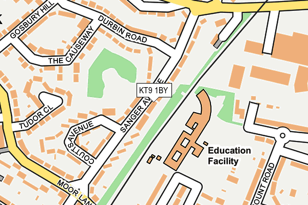 KT9 1BY map - OS OpenMap – Local (Ordnance Survey)