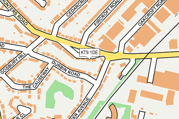 KT9 1DE map - OS OpenMap – Local (Ordnance Survey)