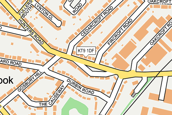 KT9 1DF map - OS OpenMap – Local (Ordnance Survey)