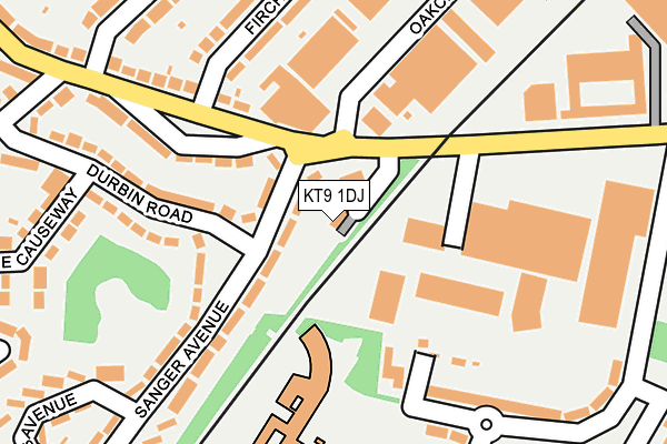 KT9 1DJ map - OS OpenMap – Local (Ordnance Survey)